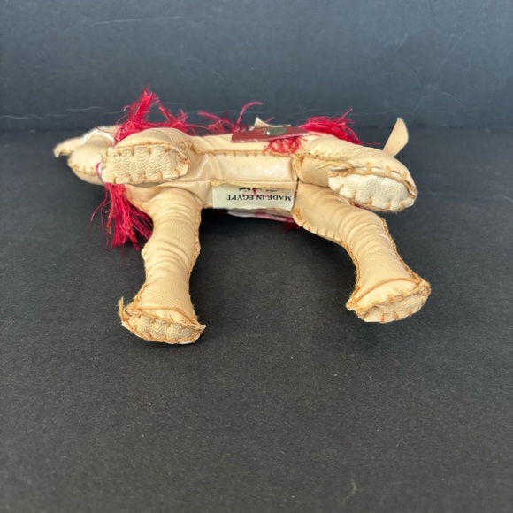 Egyptian Hand Crafted Camel Faux Leather And Fringe Souvenir Decor 10” High. - Picture 6 of 9
